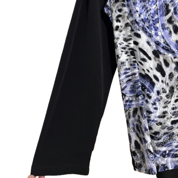 Chico’s Women’s Purple Multi Paisley Pattern Print Long Sleeve Shirt Sz-XL - Picture 4 of 6